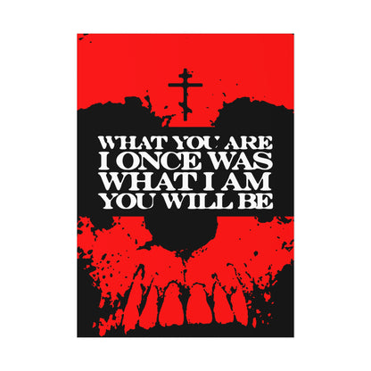 What You Are, I Once Was. What I Am, You Will Be | Memento Mori | Red Skull Remembrance of Death | Orthodox Christian Art Poster