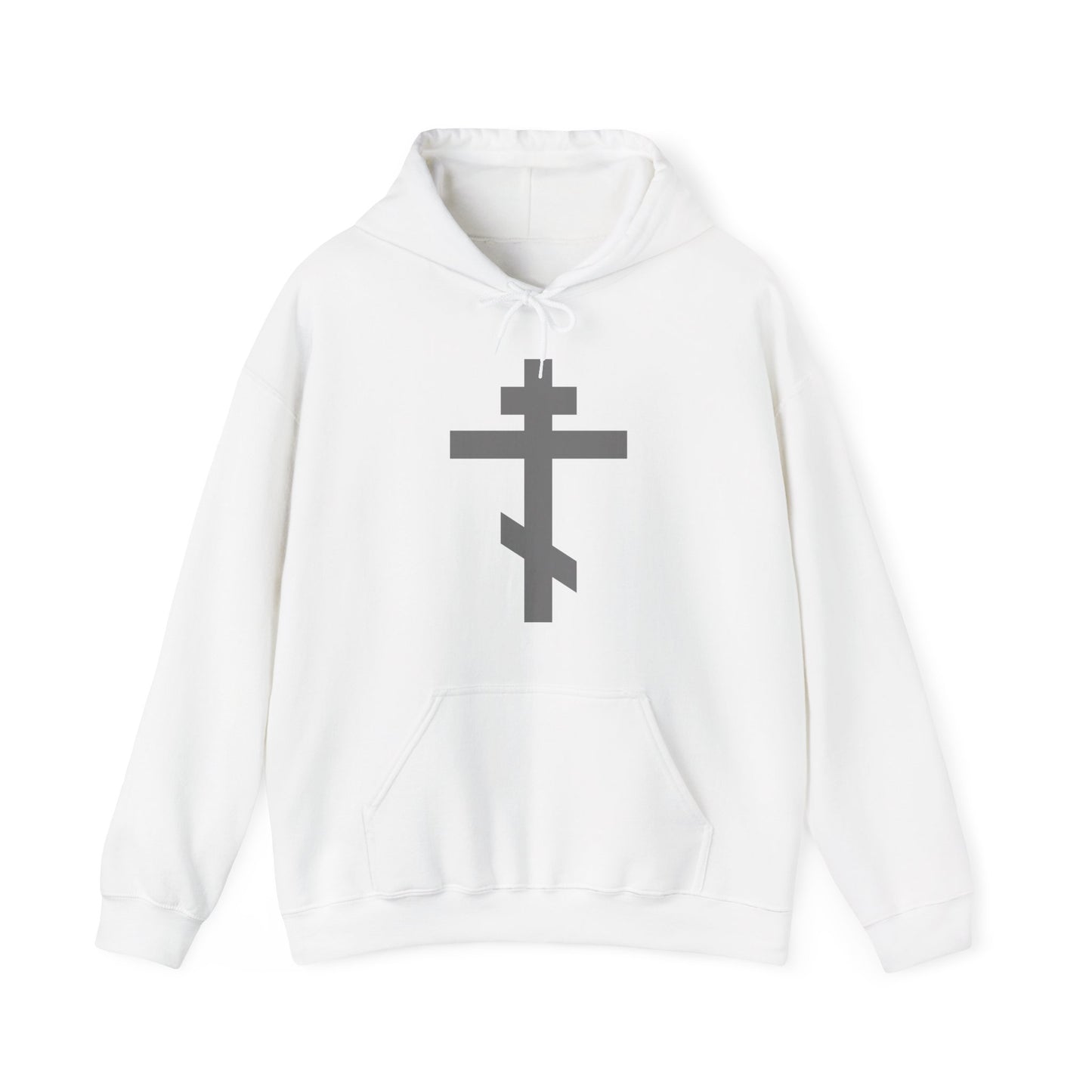 Gray Orthodox Tribar Cross | Preserve Thy People By Thy Cross, O Lord | Christ is King | Christian Streetwear Hoodie