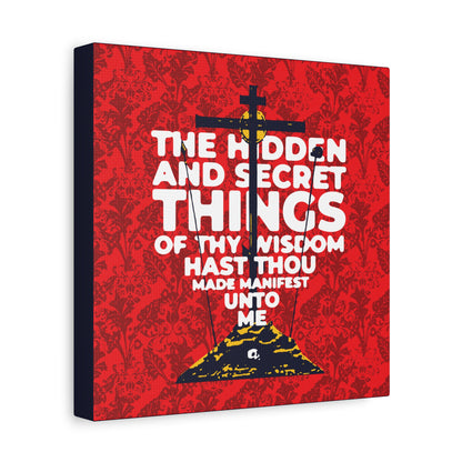 The Hidden and Secret Things of Thy Wisdom (Psalm 50/51) | Golgotha Cross | Skull of Adam | Orthodox Christian Canvas Art