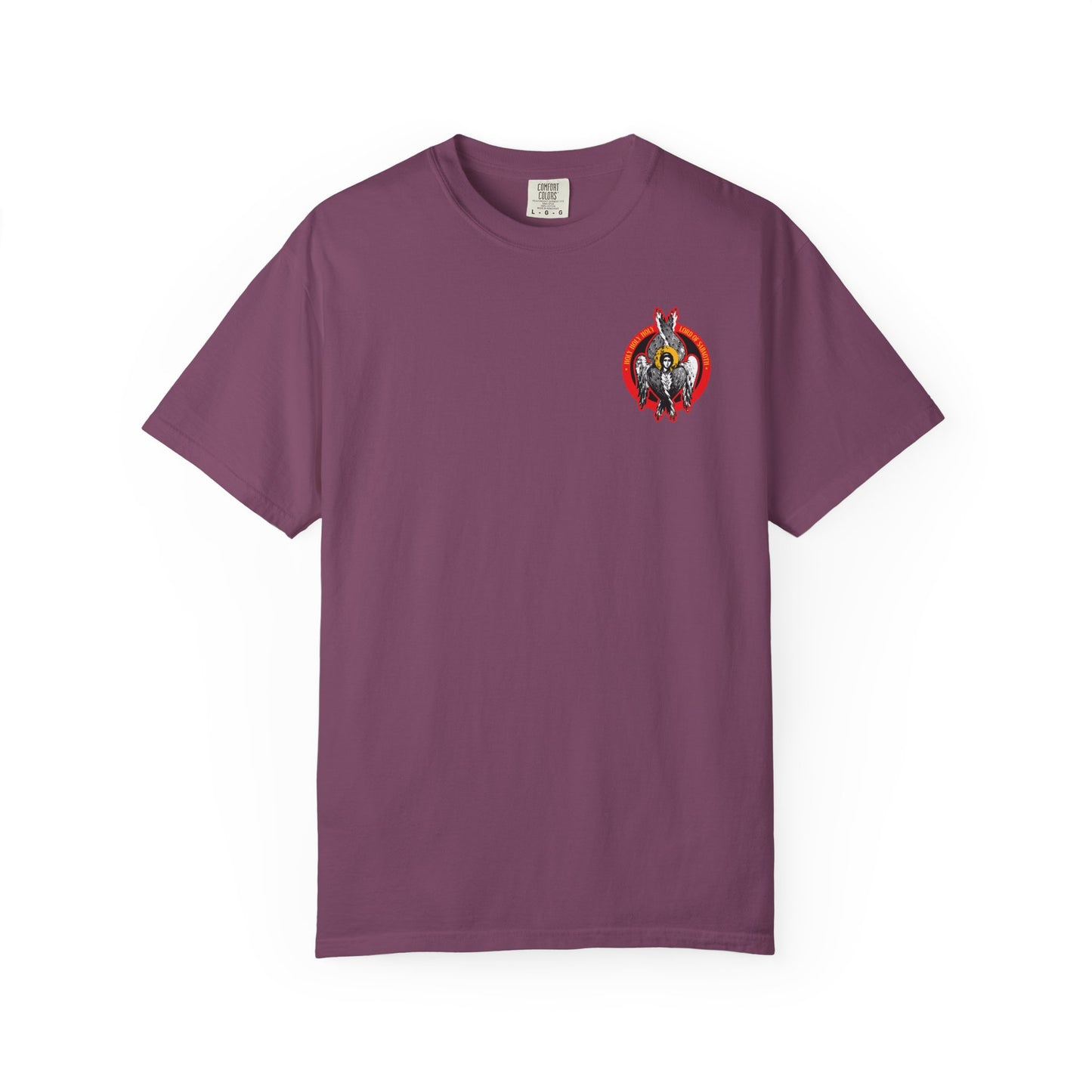 Holy Holy Holy Seraphim Angel Icono-Graphic (Small Design) | Heavenly Hosts of God | Divine Council | Heavyweight Cotton Orthodox Unisex Tee
