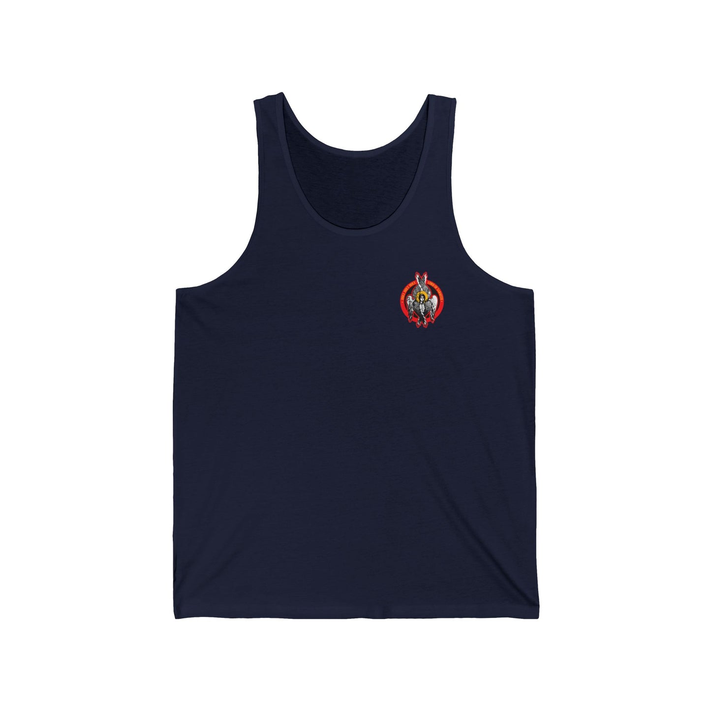 Holy Holy Holy Seraphim Angel Icono-Graphic (Small Design) | Heavenly Hosts of God | Divine Council | Orthodox Christian Cotton Tank Top