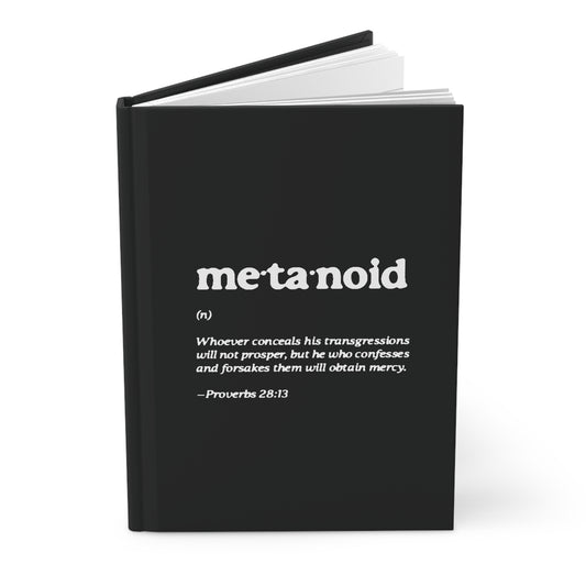 Metanoia Metanoid Definition | Proverbs 28:13 | Confession & Repentance | Minimalist Design | Orthodox Christian Hardcover Journal