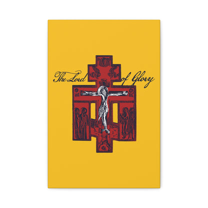 The Lord of Glory | Russian Golgotha Crucifix IconoGraphic (Gold BG) | 1 Corinthians 2:8 | Orthodox Christian Canvas Art