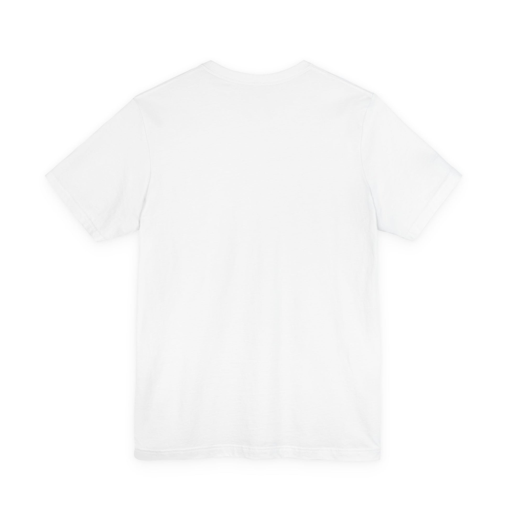 A lightweight cotton unisex tee, “Those Who Mourn Over Their Sins | St George Slaying Dragon IconoGraphic | St John Climacus,” is shown laid flat with its back visible against a white background—its minimalist design quietly reflecting the gentle sadness of soul and the solemn silence of mourning before God, as described by St John Climacus in Orthodox Christian tradition.
