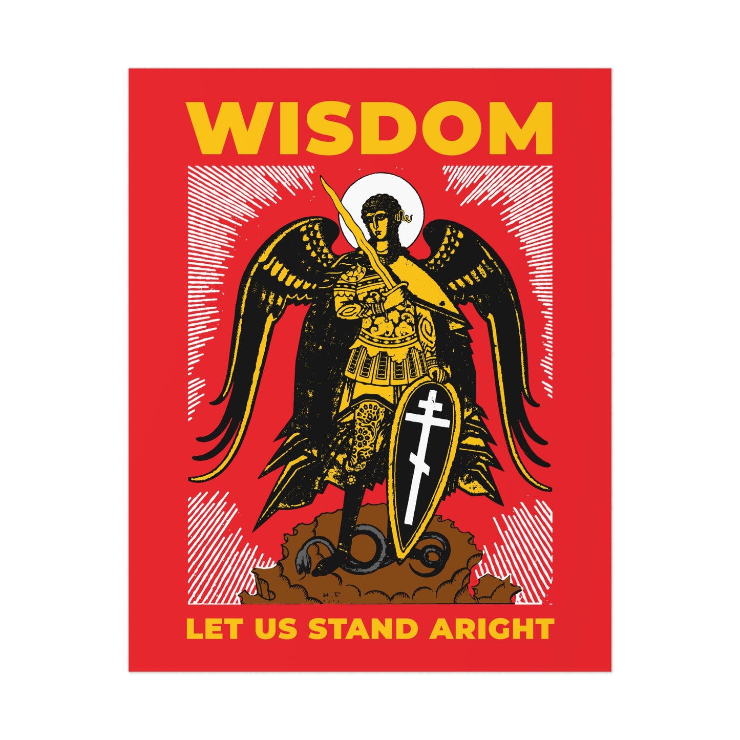 Wisdom: Let Us Stand Aright (Archangel Michael) No.1 | Orthodox Christian Art Poster