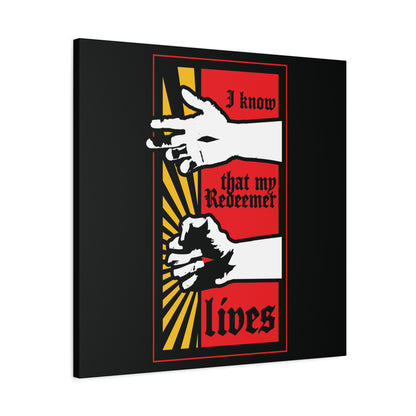 I Know That My Redeemer Lives (Job 19:25) | Comic Book Style Design | Resurrected Jesus Fist with Divine Power | Orthodox Christian Wall Art