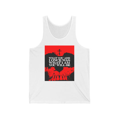What You Are, I Once Was. What I Am, You Will Be | Memento Mori | Red Skull Remembrance of Death | Orthodox Christian Jersey Tank Top