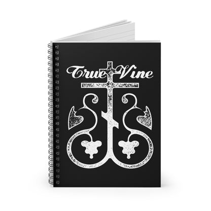 I Am the True Vine (John 15, Ezekiel 15) | Orthodox Cross with Grape Vine | Photocopy Effect | Orthodox Christian Spiral Notebook