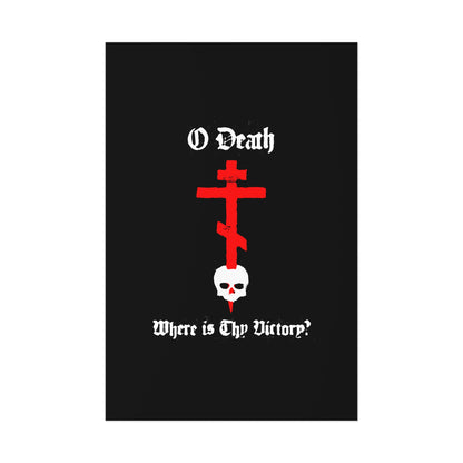 O Death Where is Thy Victory? 1 Cor 15:55 | Cross Stabbing Skull | Spraypaint Aesthetic | Orthodox Christian Art Poster