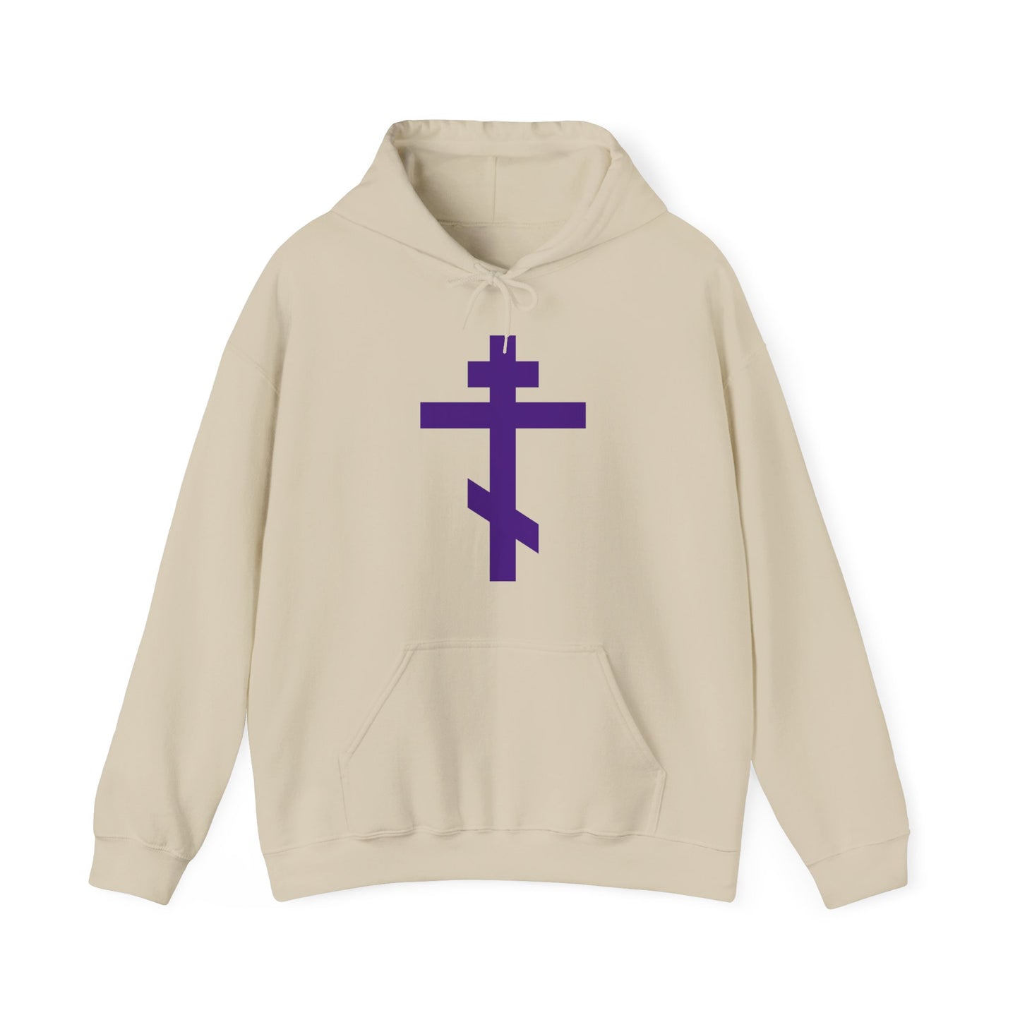 Purple Orthodox Tribar Cross | Preserve Thy People By Thy Cross, O Lord | Christ is King | Christian Streetwear Hoodie