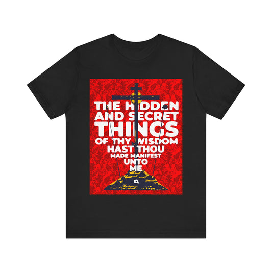 The Hidden and Secret Things of Thy Wisdom (Psalm 50/51) | Golgotha Cross | Skull of Adam | Orthodox Christian Cotton T-Shirt