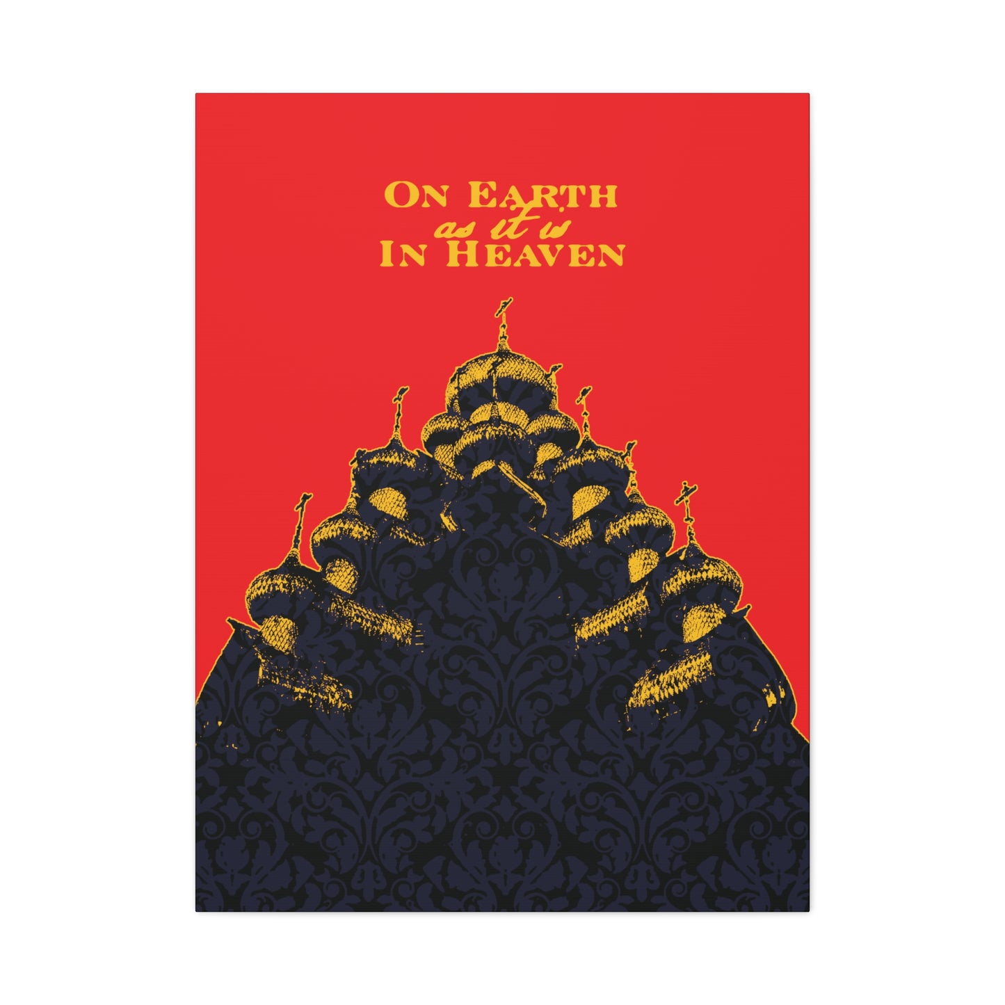 The Church: On Earth As It Is In Heaven | Lord's Prayer | Ancient Russian Wooden Church Design | Orthodox Christian Canvas Art