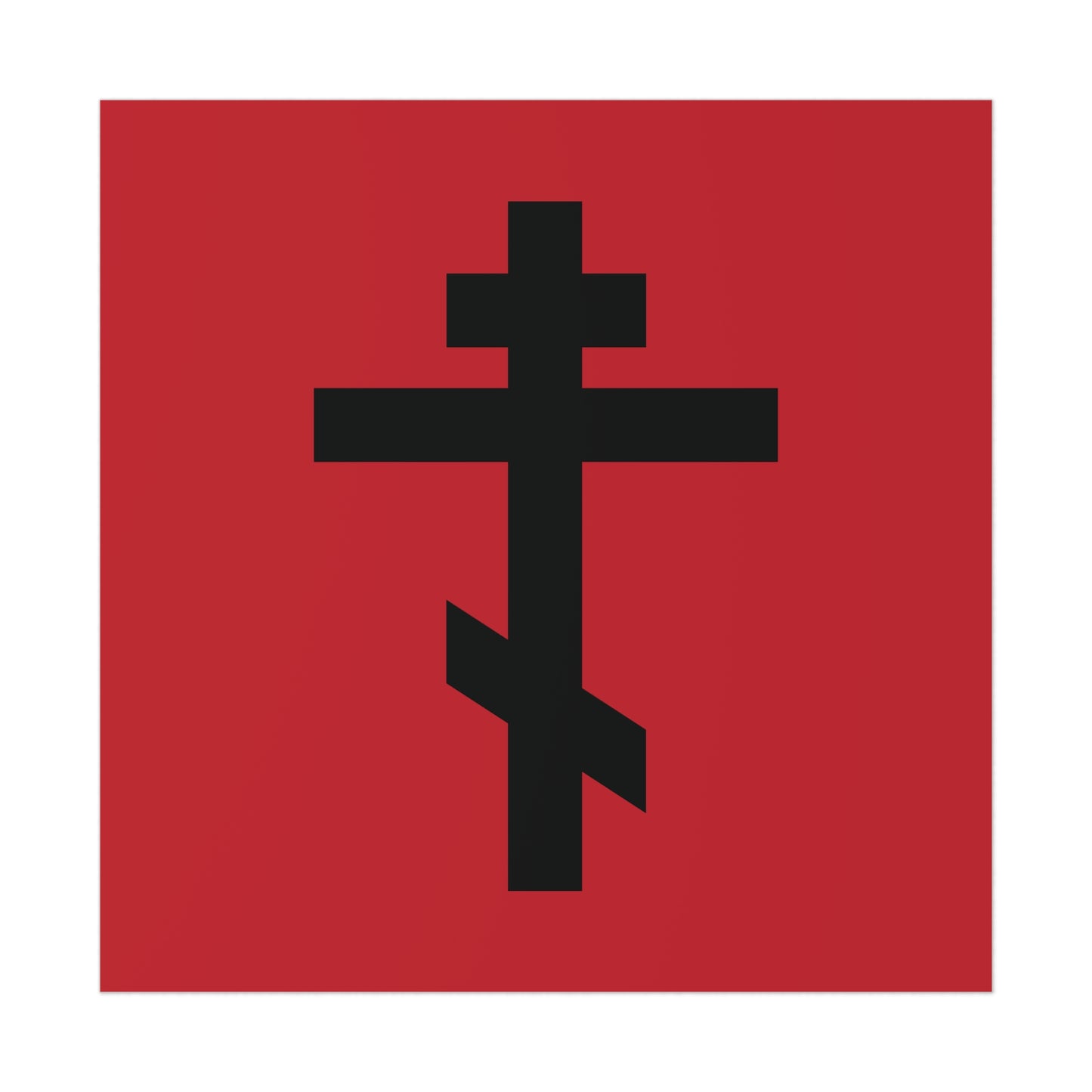 Black Orthodox Cross Red Background | This is My blood of the covenant which is poured out for many for forgiveness of sins | Christian Poster