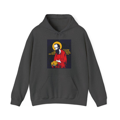 St Paul Holding Gospel Iconographic | I am crucified with Christ (Galatians 2:20) | Orthodox Christian Hoodie