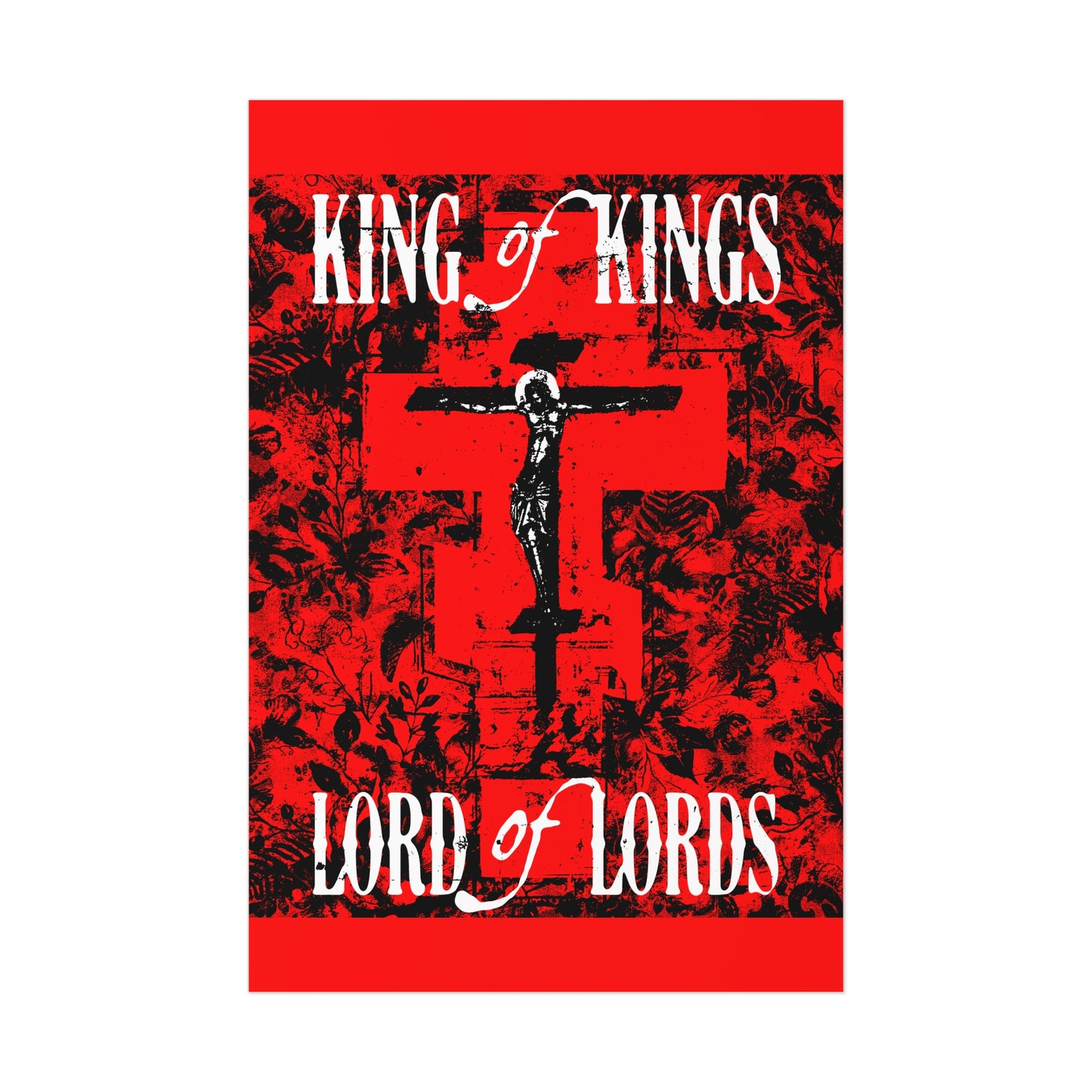 King of Kings, Lord of Lords (Jesus Christ Crucifix IconoGraphic) No. 1 | Orthodox Christian Art Poster
