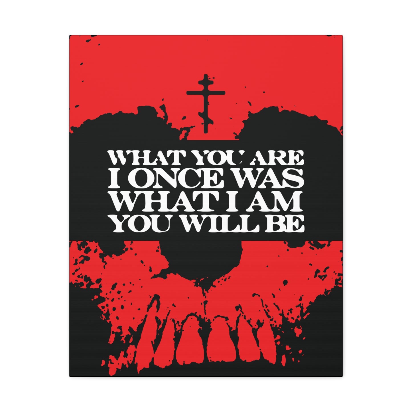 What You Are, I Once Was. What I Am, You Will Be | Memento Mori | Red Skull Remembrance of Death | Orthodox Christian Canvas Art