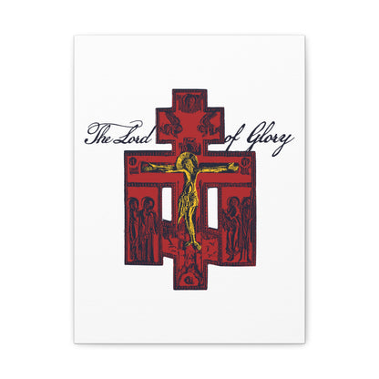 The Lord of Glory | Russian Golgotha Crucifix IconoGraphic (White BG) | 1 Corinthians 2:8 | Orthodox Christian Canvas Art
