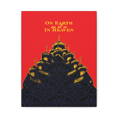 The Church: On Earth As It Is In Heaven | Lord's Prayer | Ancient Russian Wooden Church Design | Orthodox Christian Canvas Art