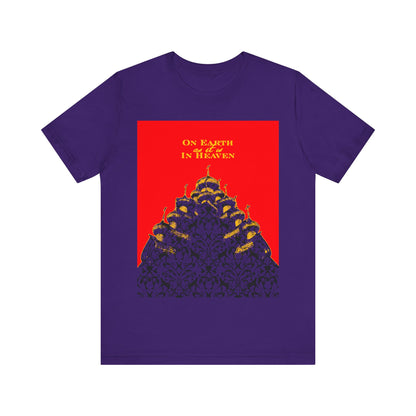 The Church: On Earth As It Is In Heaven | Lord's Prayer | Ancient Russian Wooden Church Design | Orthodox Christian Cotton T-Shirt