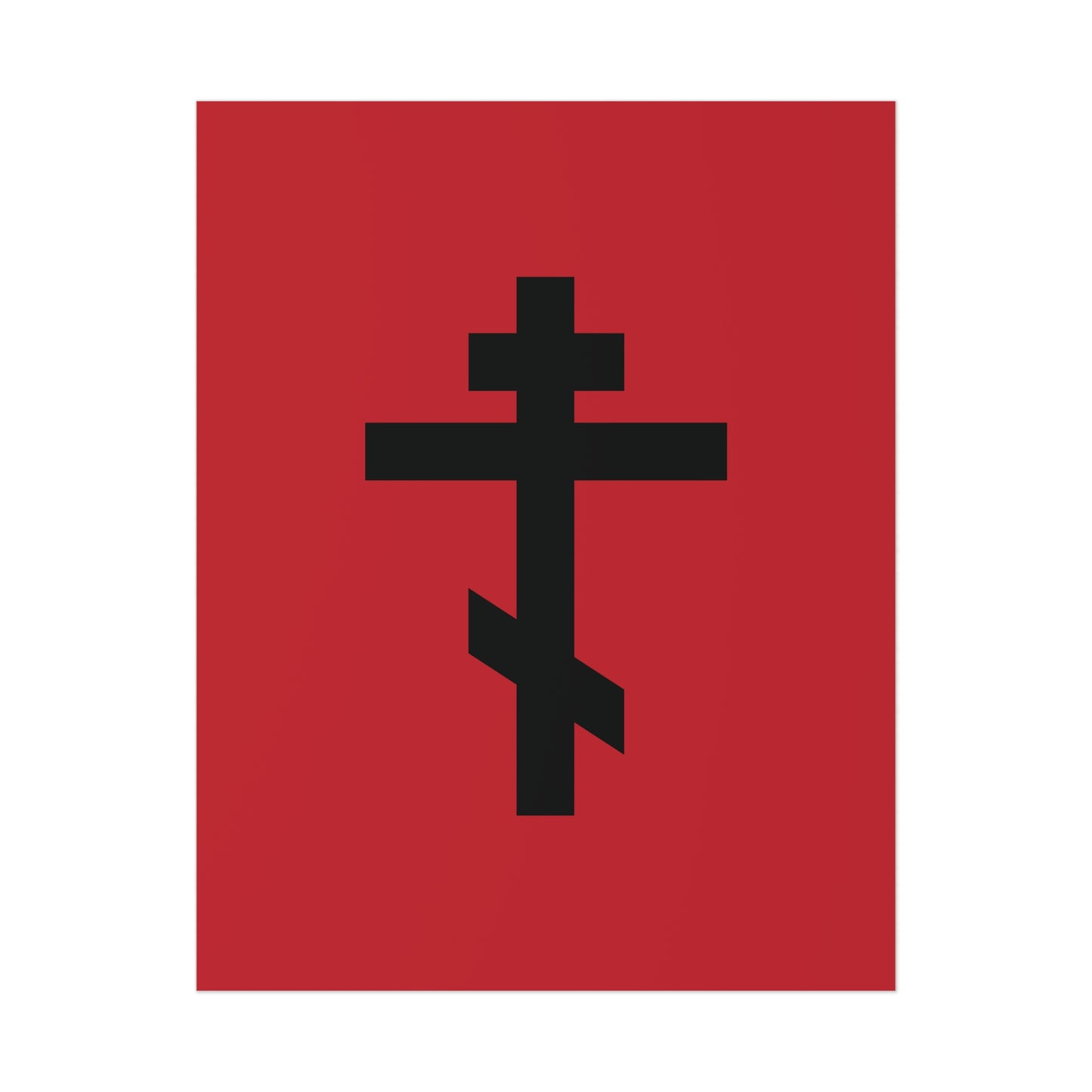 Black Orthodox Cross Red Background | This is My blood of the covenant which is poured out for many for forgiveness of sins | Christian Poster