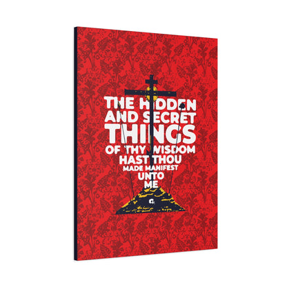 The Hidden and Secret Things of Thy Wisdom (Psalm 50/51) | Golgotha Cross | Skull of Adam | Orthodox Christian Canvas Art