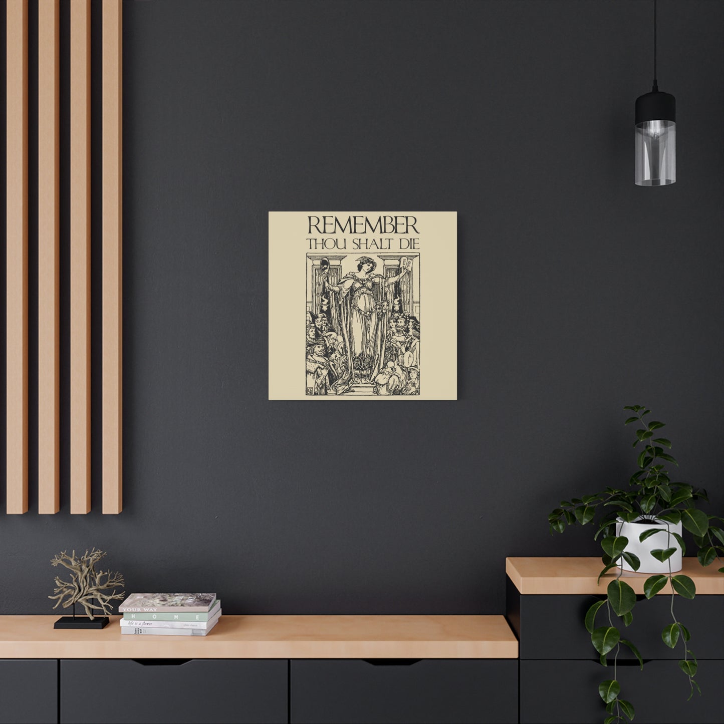 Remember You Will Die Shakespearean Design | Memento Mori | Classic Woodcut Illustration Aesthetic | Christian Wall Art