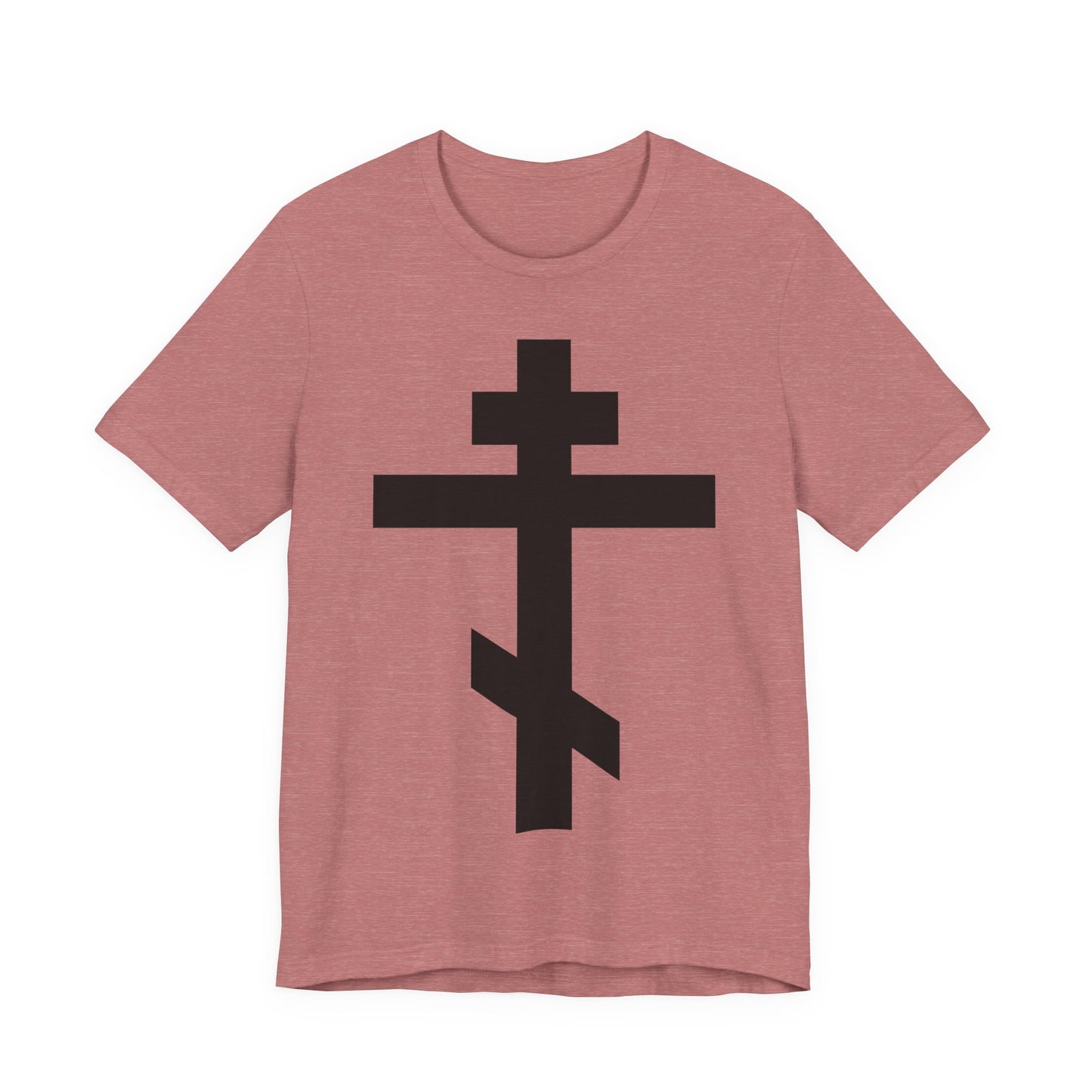 Black Orthodox Cross | May I Never Boast Except in the Cross of Our Lord Jesus Christ (Gal 6:14) | Christian Unisex Cotton Tee