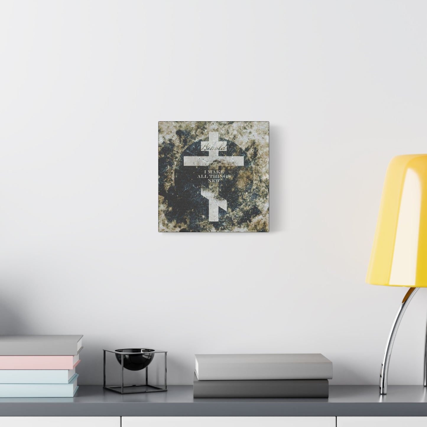 Behold, I Make All Things New | Revelation 21:5 | Cosmic Textured Orthodox Cross | Parousia | Orthodox Christian Canvas Art