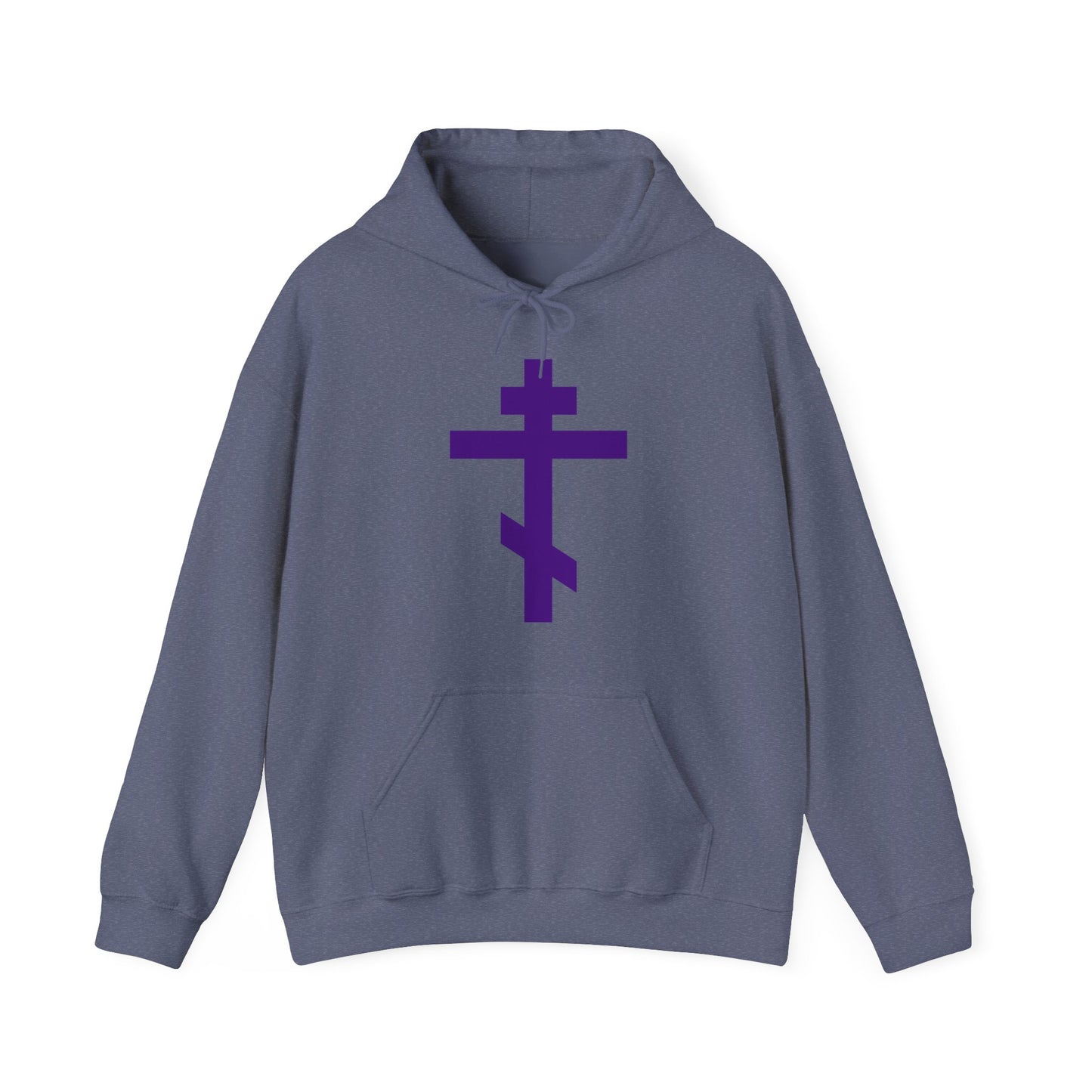 Purple Orthodox Tribar Cross | Preserve Thy People By Thy Cross, O Lord | Christ is King | Christian Streetwear Hoodie