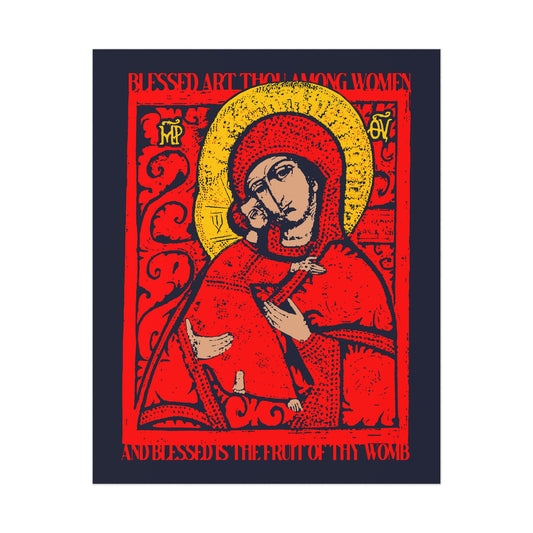 Vladimir Theotokos Icon (Blessed Art Thou Among Women) No. 1 | Orthodox Christian Art Poster