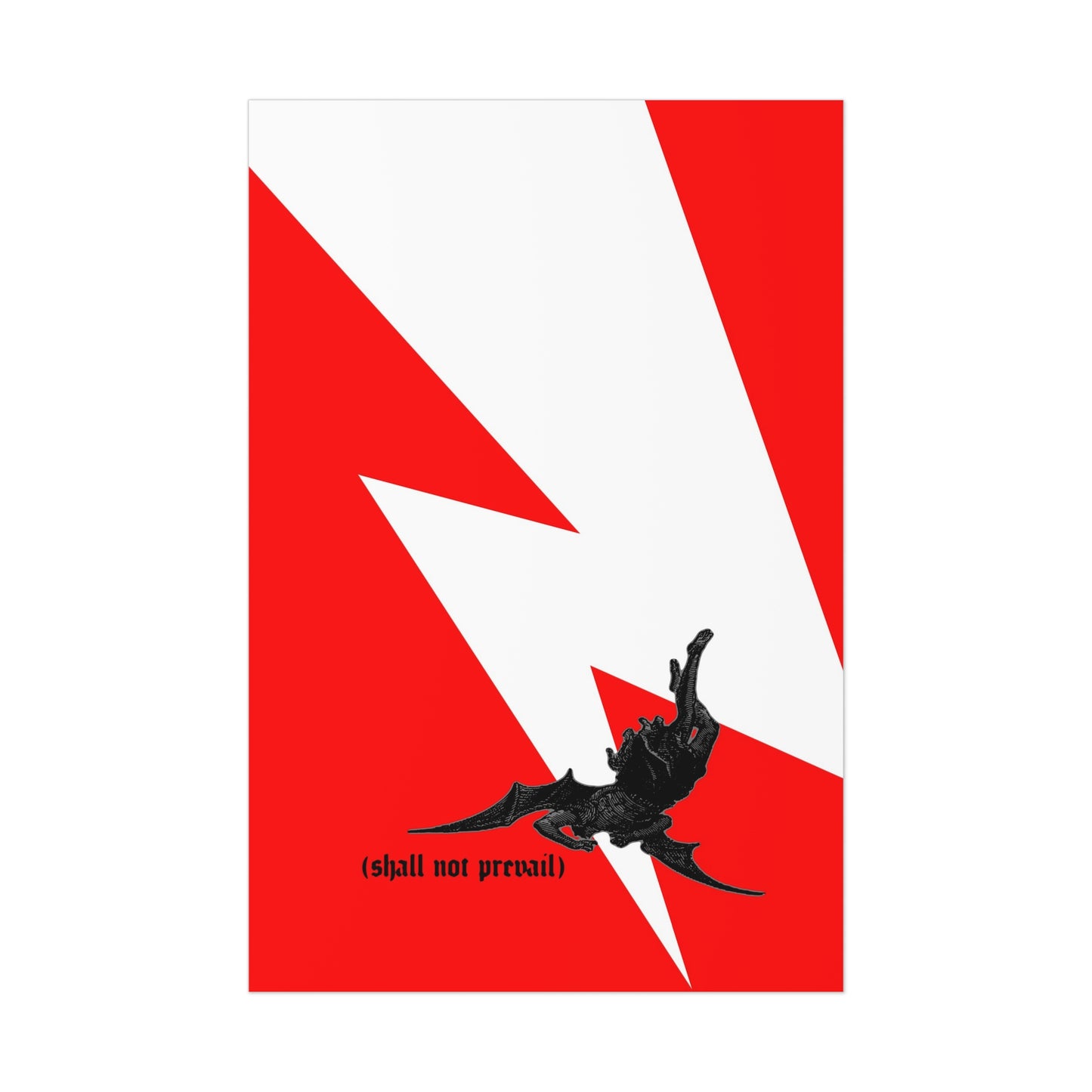 Shall Not Prevail | Satan Fell from Heaven Like Lightning (Luke 10:18) | Minimalist Design | Orthodox Christian Art Poster