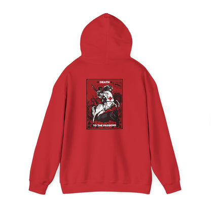 St George Slaying the Dragon | Cross on Front Left Breast | Death to the Passions | Ascetic Orthodox Christianity | Double-Sided Unisex Hoodie
