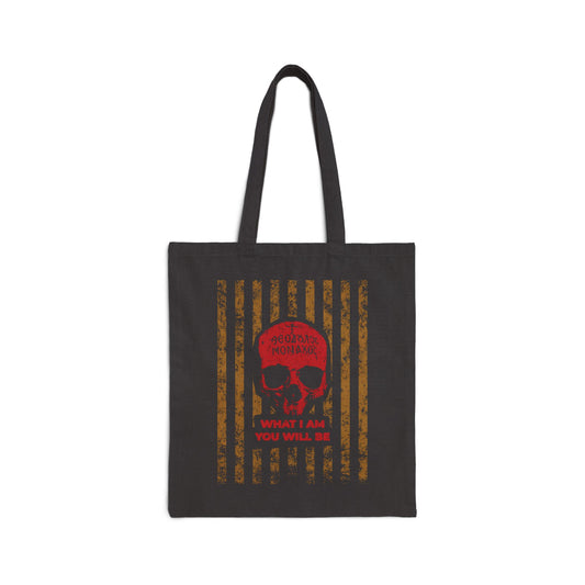 What I Am You Will Be | Memento Mori | Remembrance of Death | Mt Athos Monk Skull | Ascetic Ethos | Christian Tote Bag