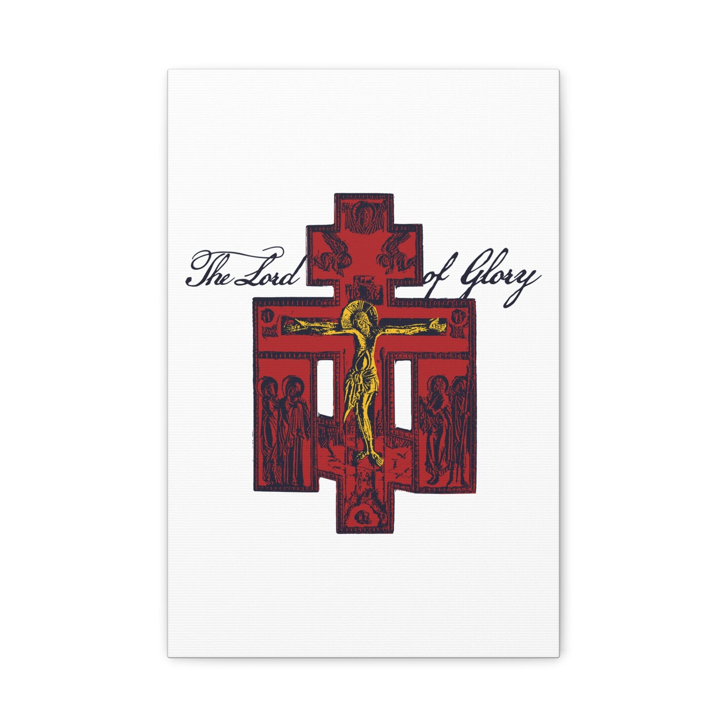 The Lord of Glory | Russian Golgotha Crucifix IconoGraphic (White BG) | 1 Corinthians 2:8 | Orthodox Christian Canvas Art