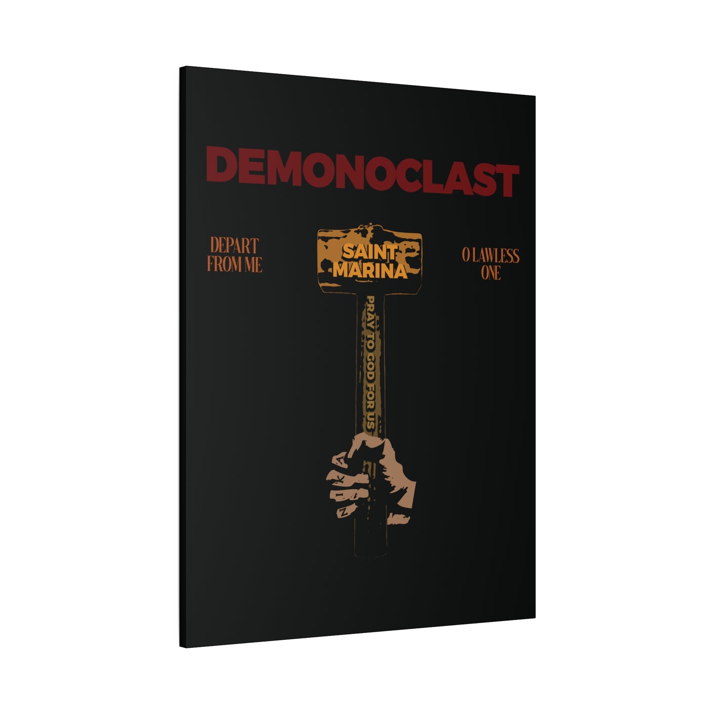 Demonoclast | St. Marina's Hammer | NIKA Fist | Christ Conquers | Demon Smasher | Unseen Warfare | Christian Martyrdom | Orthodox Canvas Art
