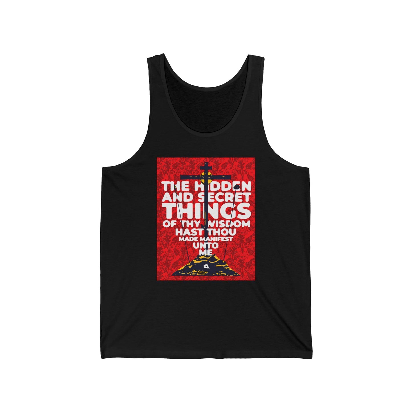 The Hidden and Secret Things of Thy Wisdom (Psalm 50/51) | Golgotha Cross | Skull of Adam | Orthodox Christian Jersey Tank Top