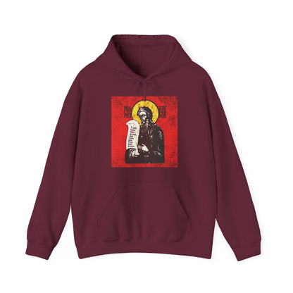 Prophet Ezekiel IconoGraphic | Textured, High Contrast Bright Red and Yellow Design | Old Testament | Orthodox Christian Hoodie
