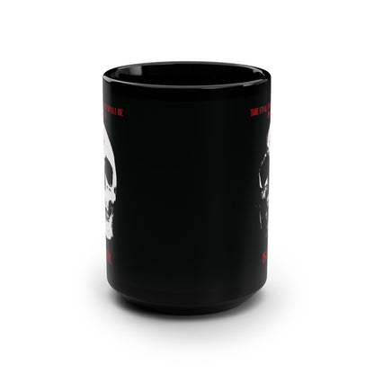 The Final Enemy That Shall Be Destroyed (1 Cor 15:26) | Skull in Crosshairs | Gothic Style Orthodox Christian Black Mug