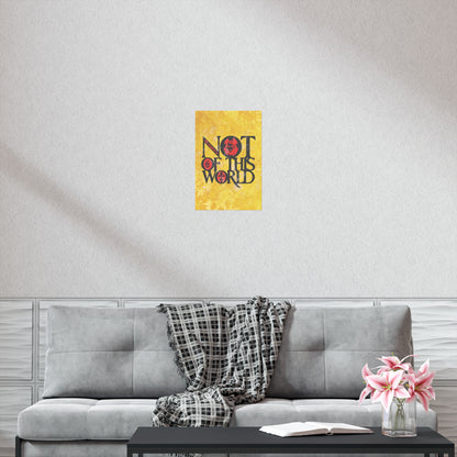 My Kingdom is Not of This World (John 18:36) | Bold Red, Yellow & Black Textured Design with Icon Motifs | Orthodox Christian Art Poster
