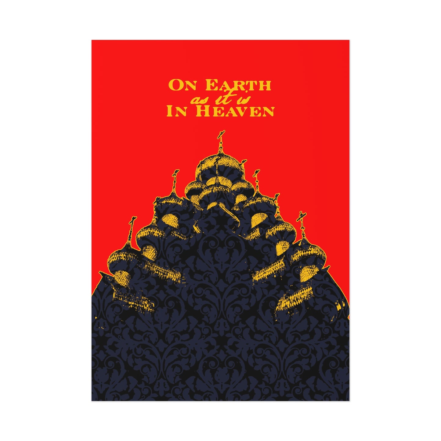 The Church: On Earth As It Is In Heaven | Lord's Prayer | Ancient Russian Wooden Church Design | Orthodox Christian Art Poster