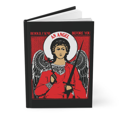 Behold I Send an Angel Before You (Ex 23:20) | Guardian Angel With Cross & Sword IconoGraphic | Orthodox Christian Hardcover Journal
