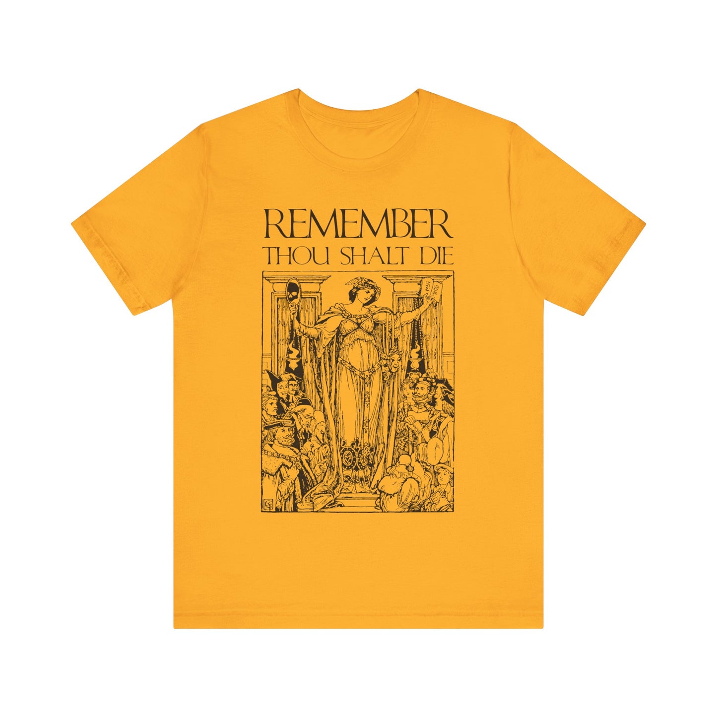 Remember You Will Die Shakespearean Design | Memento Mori | Classic Woodcut Illustration Aesthetic | Orthodox Christian T-Shirt