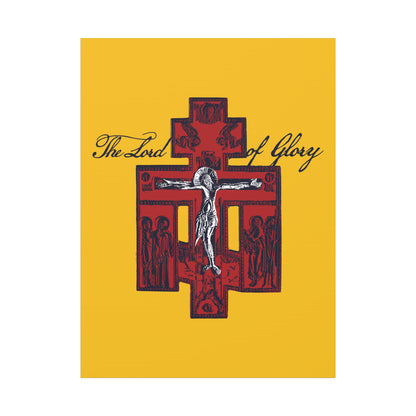 The Lord of Glory | Russian Golgotha Crucifix IconoGraphic (Gold BG) | 1 Corinthians 2:8 | Orthodox Christian Canvas Art