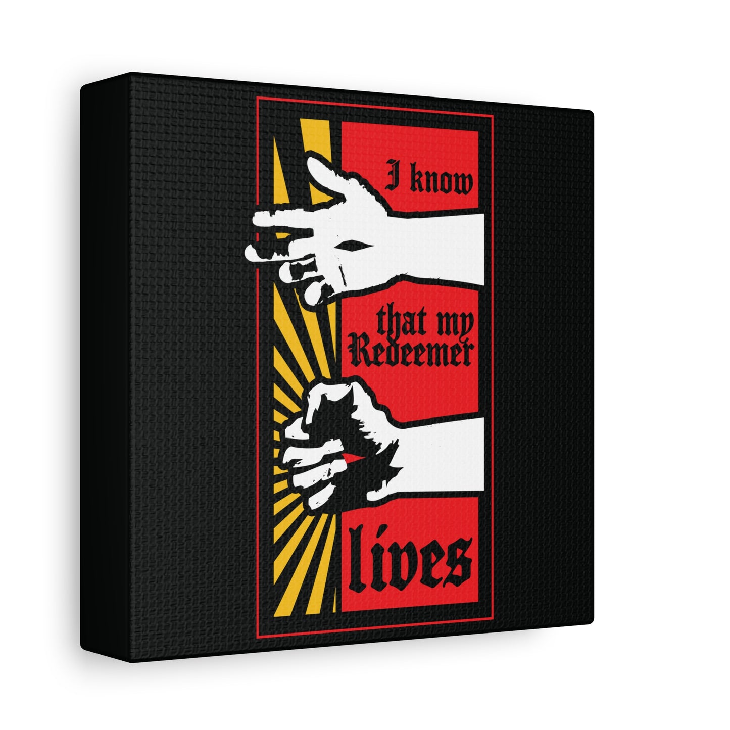 I Know That My Redeemer Lives (Job 19:25) | Comic Book Style Design | Resurrected Jesus Fist with Divine Power | Orthodox Christian Wall Art