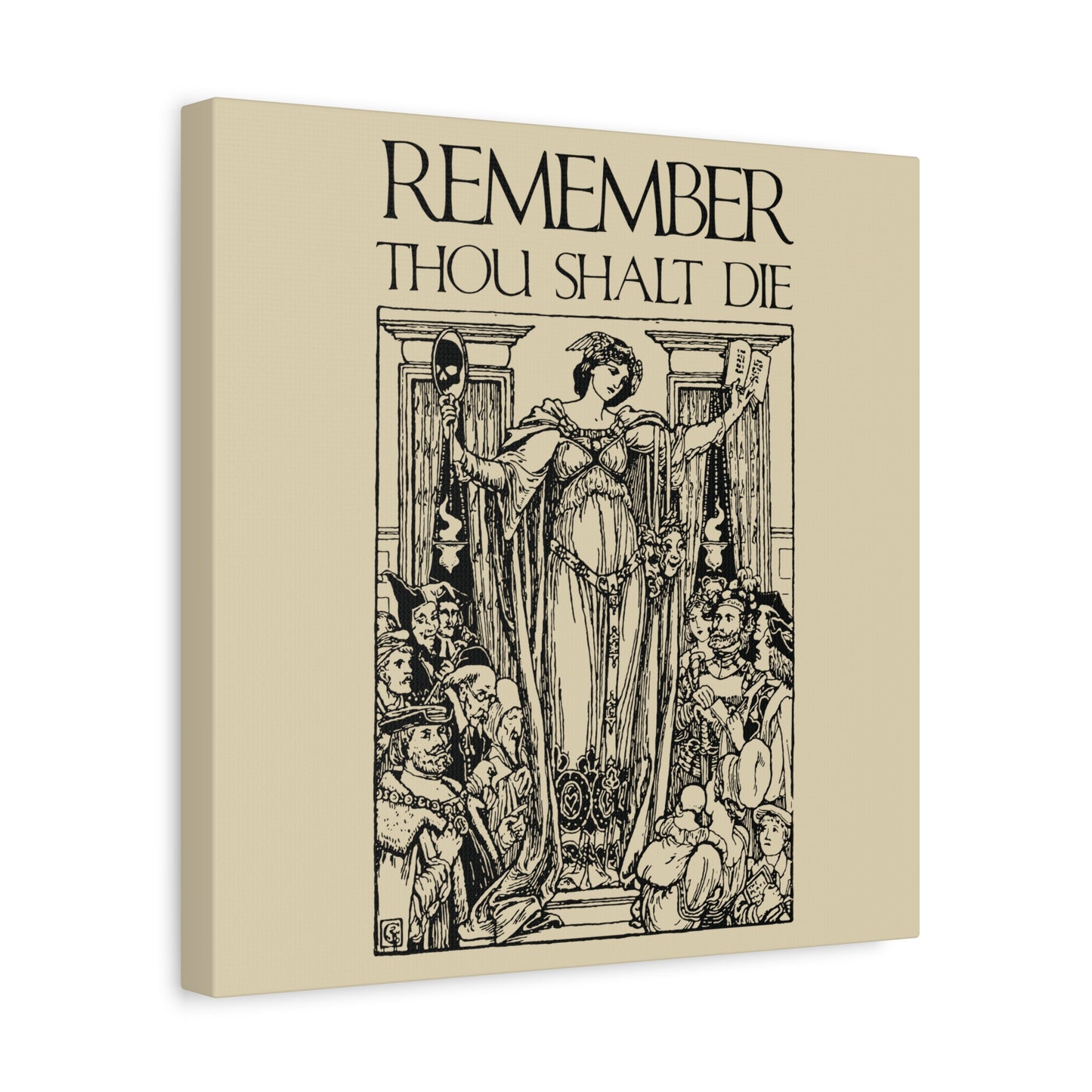 Remember You Will Die Shakespearean Design | Memento Mori | Classic Woodcut Illustration Aesthetic | Christian Wall Art