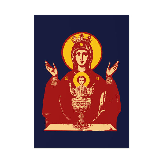 Holy Theotokos IconoGraphic of the Inexhaustible Chalice | Deliverer from Addictions | Conquer Passions | Orthodox Christian Art Poster