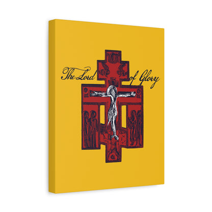 The Lord of Glory | Russian Golgotha Crucifix IconoGraphic (Gold BG) | 1 Corinthians 2:8 | Orthodox Christian Canvas Art