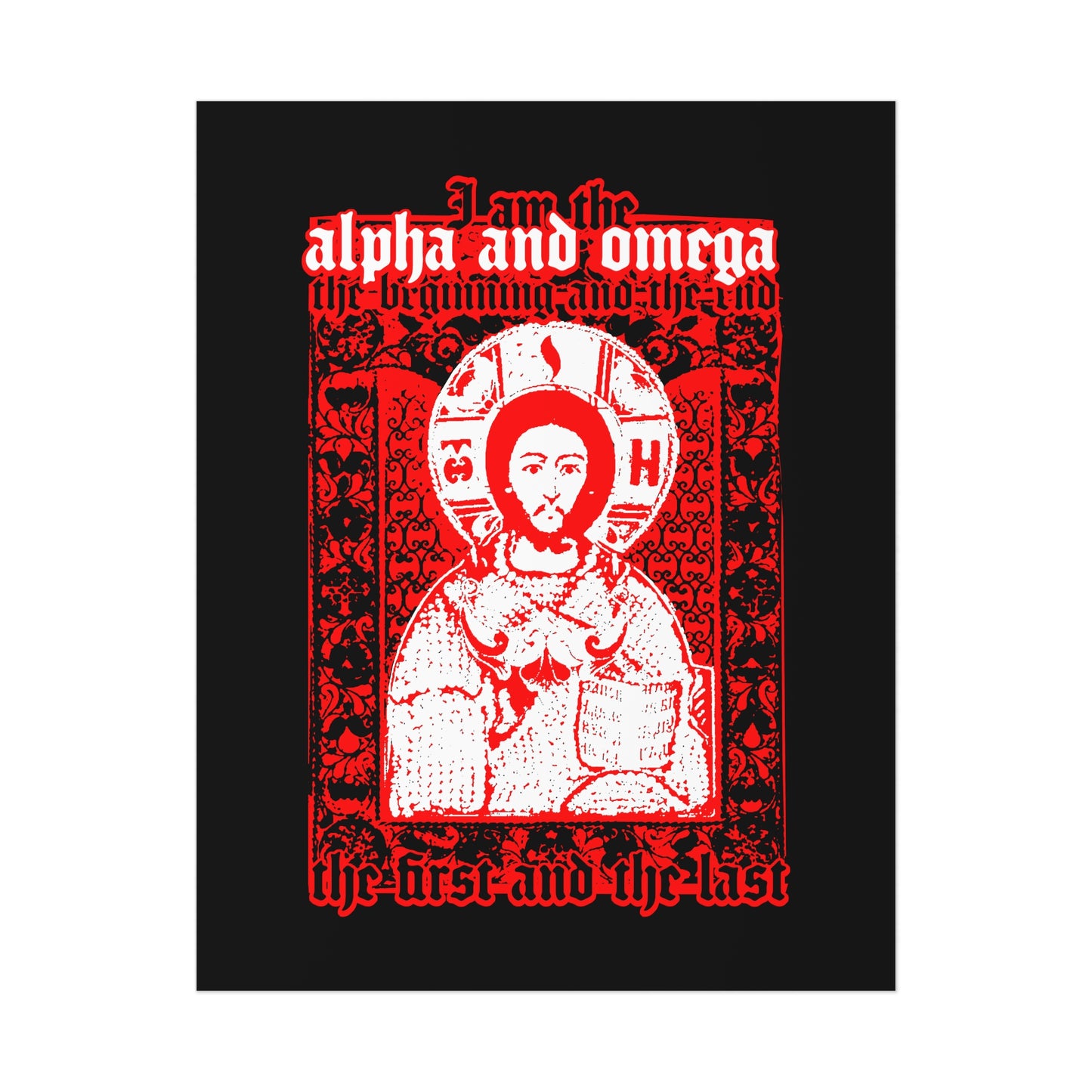 Christ Pantocrator IconoGraphik No. 2 (Alpha and Omega) | Orthodox Christian Art Poster