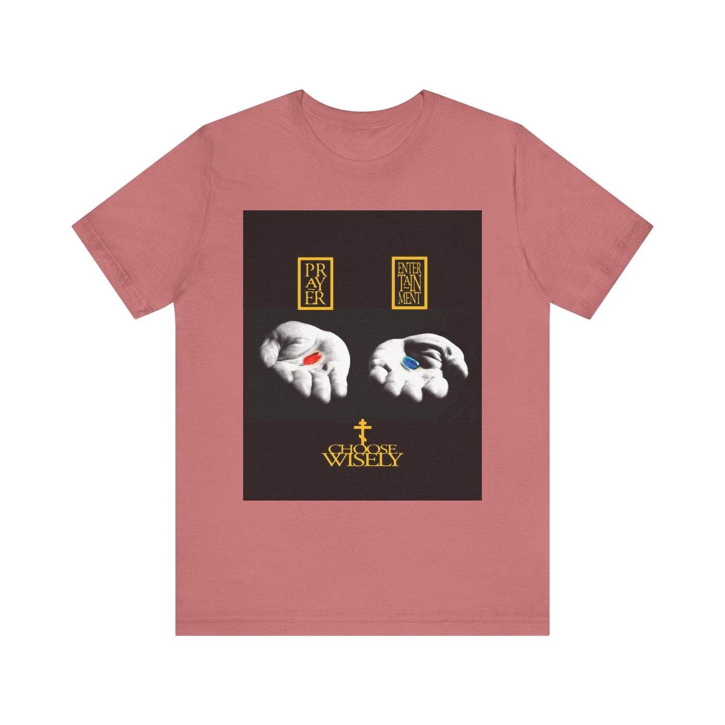 Red Pill, Blue Pill - Prayer Vs Entertainment - Choose Wisely | The Matrix | Orthodox Christian Lightweight Cotton T-Shirt