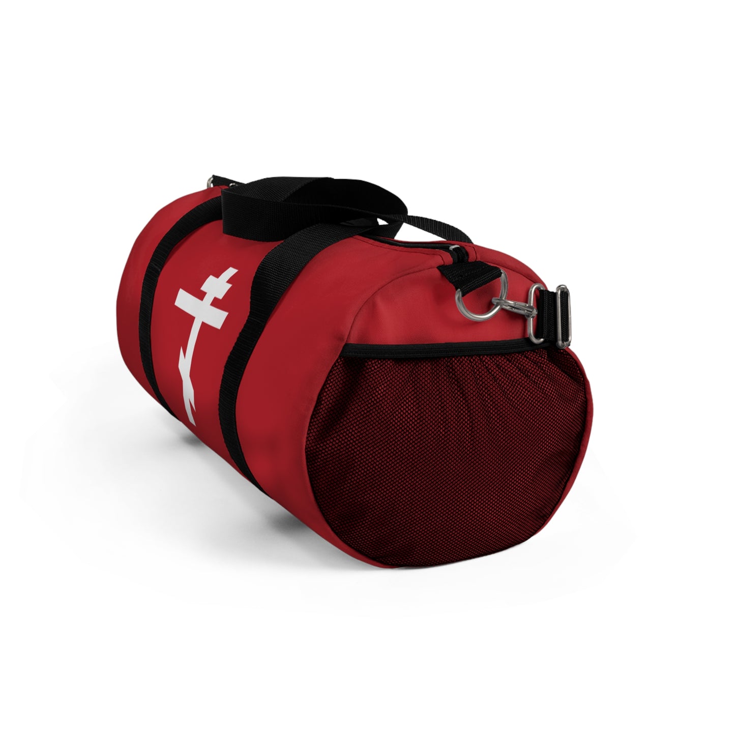 White Orthodox Cross Red Background | Today the Cross of the Lord cometh forth | Orthodox Christian Gym Duffel Bag